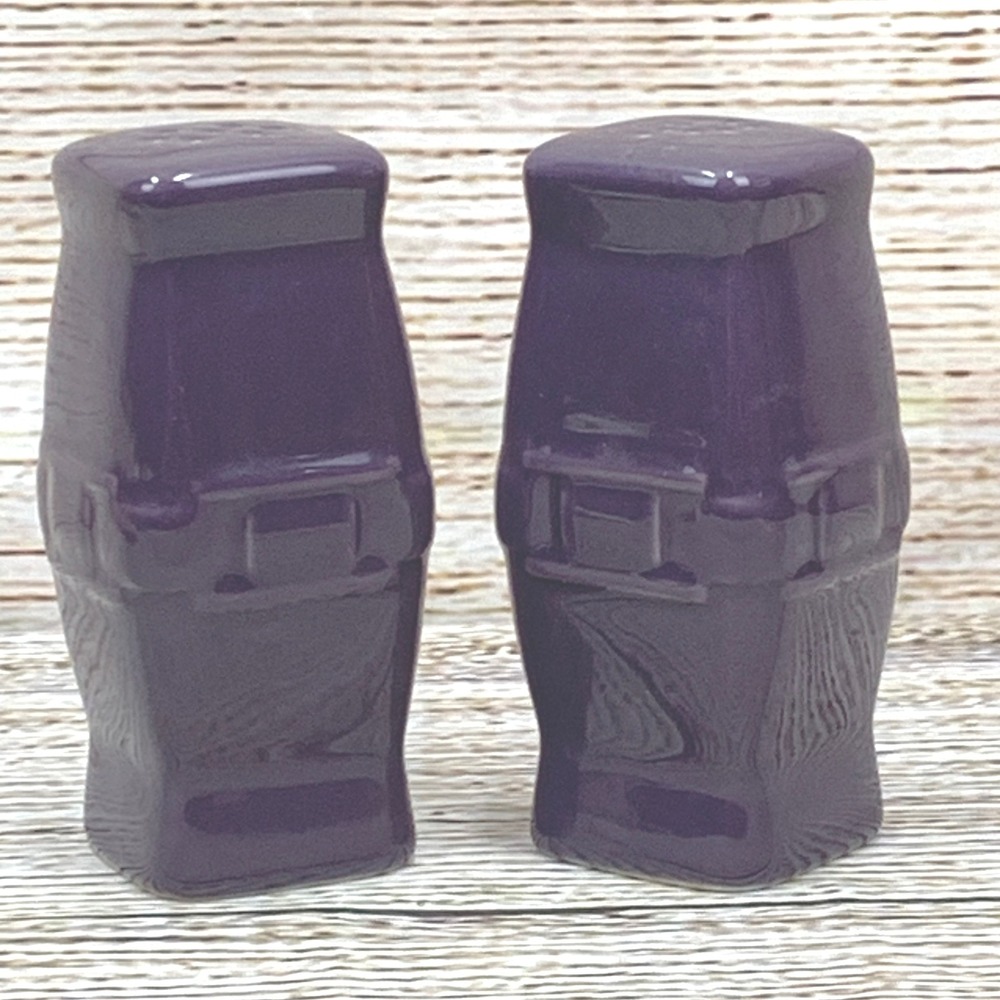 Longaberger Pottery Purple Salt and Pepper‎ Shakers Set Kitchen Decor